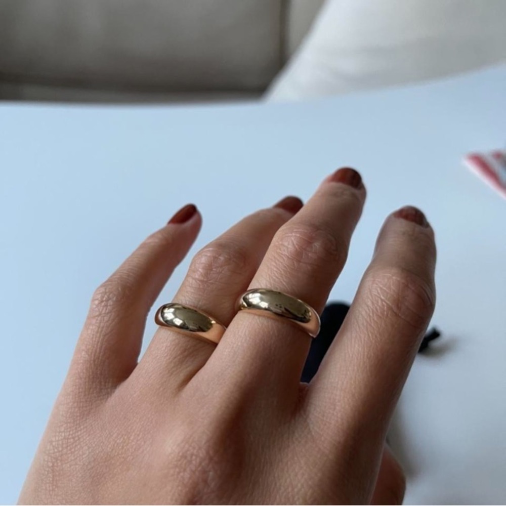 Mejuri Solid 14K Yellow Gold Thin Dome Ring